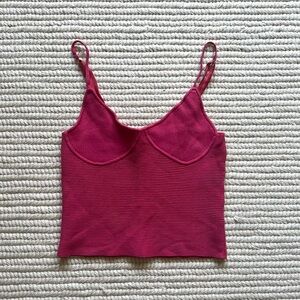 Pink knit crop top